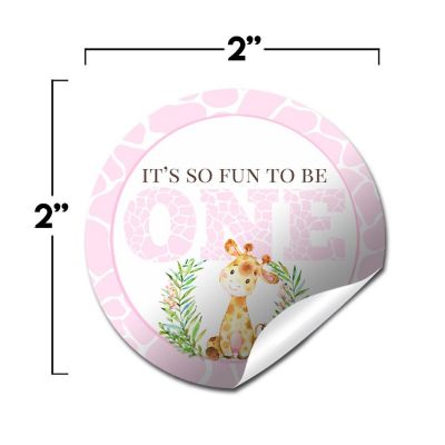 AmandaCreation Giraffe 1st Birthday Envelope Seals 40pc. Image 2