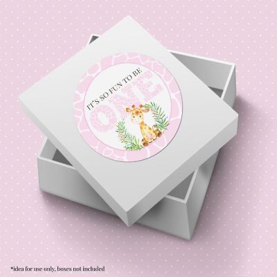AmandaCreation Giraffe 1st Birthday Envelope Seals 40pc. Image 3
