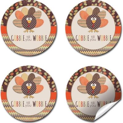 AmandaCreation Gobble Til You Wobble Envelope Seals 40pc. Image 2