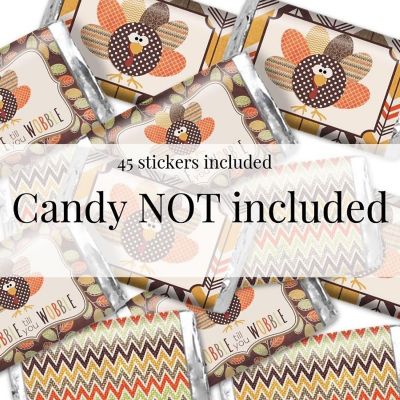 AmandaCreation Gobble Til You Wobble Mini Candybar Wrappers 45pc. Image 2