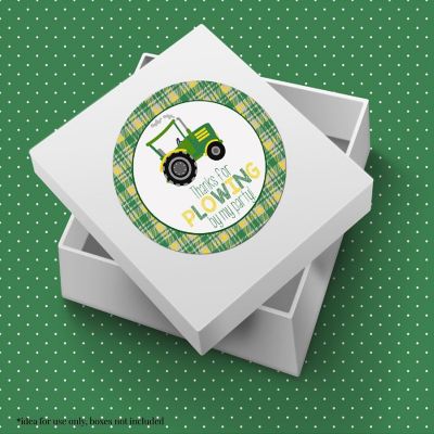 AmandaCreation Green &amp; Yellow Tractor Envelope Seals 40pc. Image 1