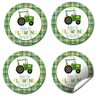 AmandaCreation Green &amp; Yellow Tractor Envelope Seals 40pc. Image 2