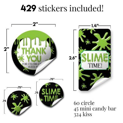 AmandaCreation Green Slime Birthday Sticker Bundle 429pc. Image 2