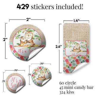 AmandaCreation Guess Whooo Owl Pink Sticker Bundle 429pc. Image 1