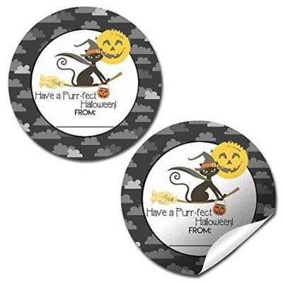 AmandaCreation Halloween Cat Envelope Seals 40pc. Image 1