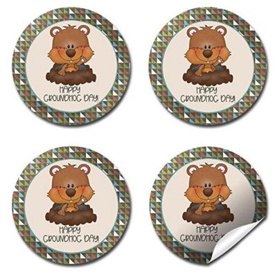 AmandaCreation Happy Groundhog Day Envelope Seals 40pc. Image 3