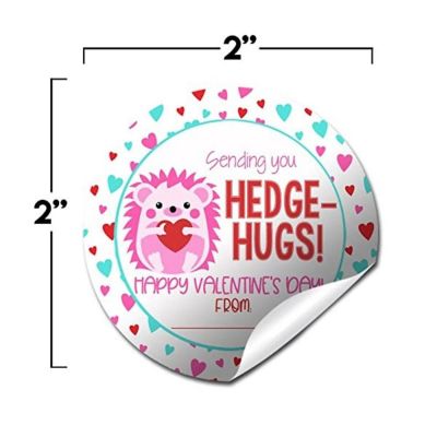 AmandaCreation Hedgehog Valentine Envelope Seals 40pc. Image 1