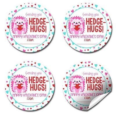 AmandaCreation Hedgehog Valentine Envelope Seals 40pc. Image 3