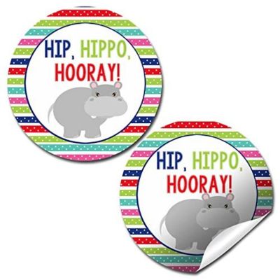 AmandaCreation Hip Hippo Hooray Envelope Seals 40pc. Image 1