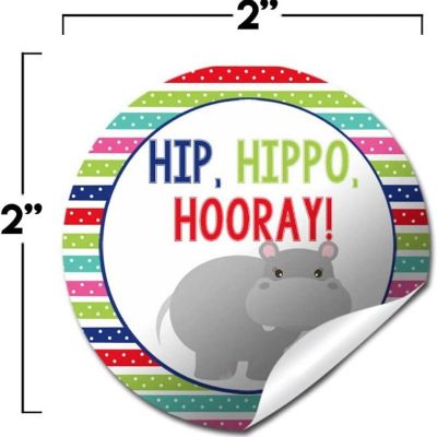 AmandaCreation Hip Hippo Hooray Envelope Seals 40pc. Image 2