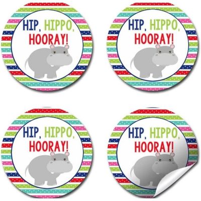 AmandaCreation Hip Hippo Hooray Envelope Seals 40pc. Image 3