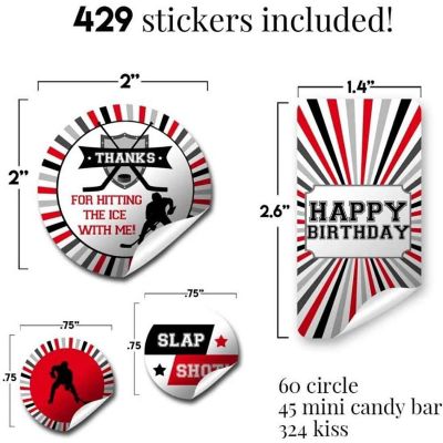 AmandaCreation Hockey Birthday Sticker Bundle 429pc. Image 1