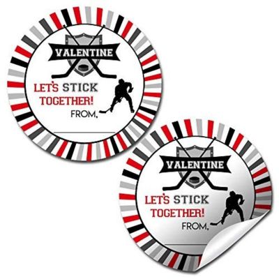 AmandaCreation Hockey Valentine Envelope Seals 40pc. Image 1