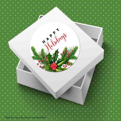 AmandaCreation Holly and Pine Envelope Seals 40pc. Image 1