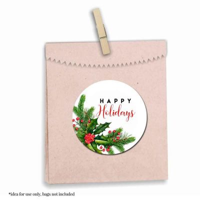 AmandaCreation Holly and Pine Envelope Seals 40pc. Image 3