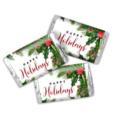 AmandaCreation Holly and Pine Mini Candybar Wrappers 45pc. Image 1