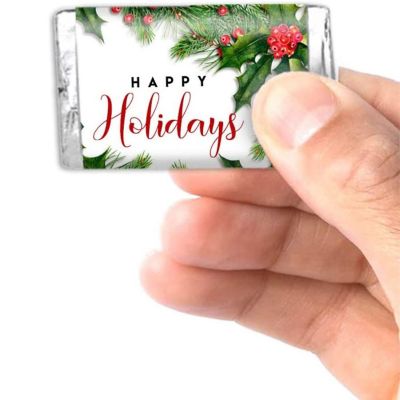 AmandaCreation Holly and Pine Mini Candybar Wrappers 45pc. Image 1