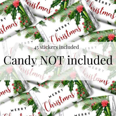 AmandaCreation Holly and Pine Mini Candybar Wrappers 45pcs. Image 1