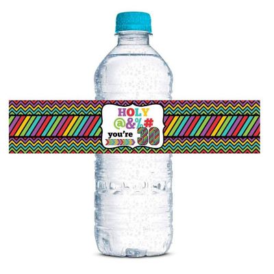 AmandaCreation Holy @%# 30th Water Bottle Wrappers 20pc. Image 1