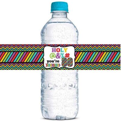 AmandaCreation Holy @%# 80th Water Bottle Wrappers 20pc. Image 1