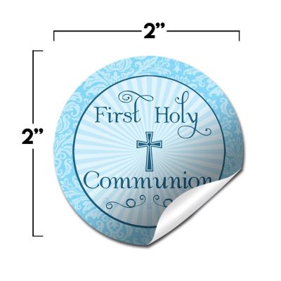 AmandaCreation Holy Communion Blue Cross Envelope Seals 40pc. Image 1