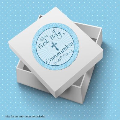 AmandaCreation Holy Communion Blue Cross Envelope Seals 40pc. Image 2