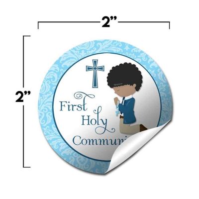 AmandaCreation Holy Communion Blue (dark) Envelope Seals 40pc. Image 1