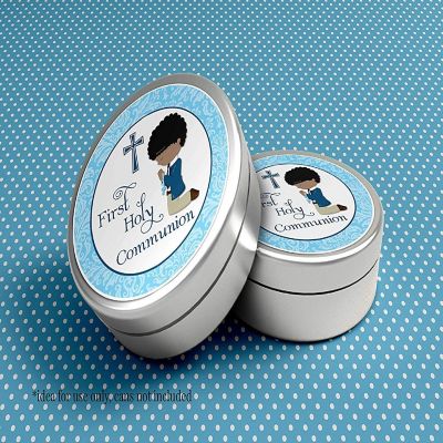 AmandaCreation Holy Communion Blue (dark) Envelope Seals 40pc. Image 2