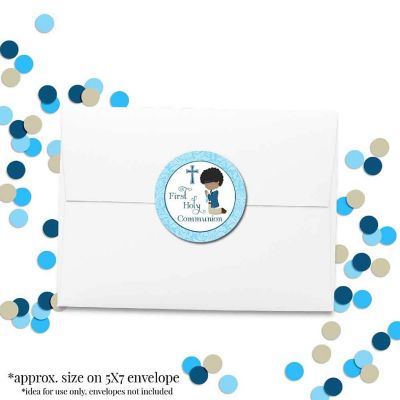 AmandaCreation Holy Communion Blue (dark) Envelope Seals 40pc. Image 3