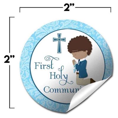 AmandaCreation Holy Communion Blue Envelope Seals 40pc. Image 1