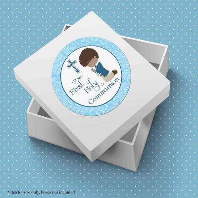 AmandaCreation Holy Communion Blue Envelope Seals 40pc. Image 2