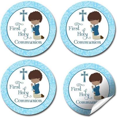 AmandaCreation Holy Communion Blue Envelope Seals 40pc. Image 3