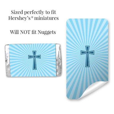 AmandaCreation Holy Communion Blue Mini Candybar Wrappers 45pc. Image 1