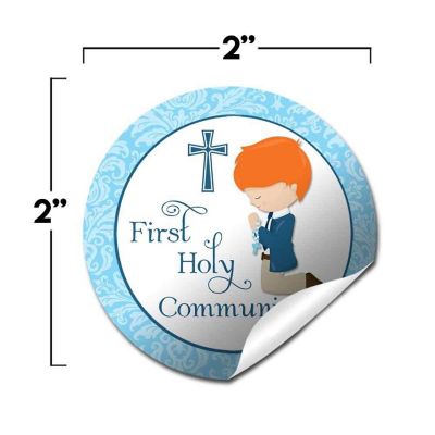 AmandaCreation Holy Communion Blue (Red) Envelope Seals 40pc. Image 1