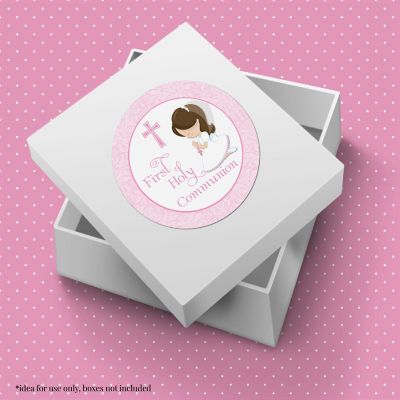 AmandaCreation Holy Communion Pink (brown) Envelope Seals 40pc. Image 1