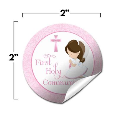 AmandaCreation Holy Communion Pink (brown) Envelope Seals 40pc. Image 3