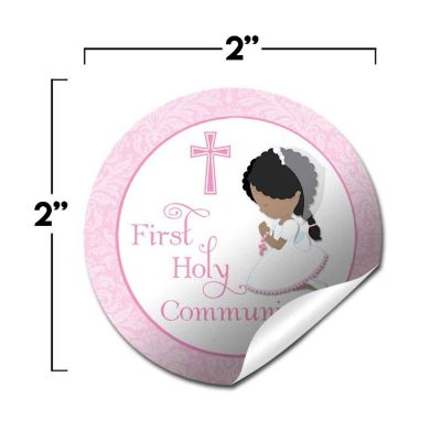 AmandaCreation Holy Communion Pink (dark) Envelope Seals 40pc. Image 1
