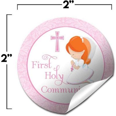 AmandaCreation Holy Communion Pink (Red) Envelope Seals 40pc. Image 1