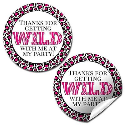 AmandaCreation Hot Pink Animal Envelope Seals 40pc. Image 1