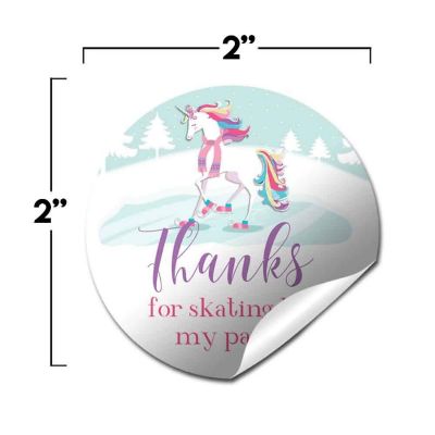 AmandaCreation Ice Skating Unicorn Envelope Seals 40pc. Image 1
