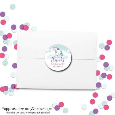 AmandaCreation Ice Skating Unicorn Envelope Seals 40pc. Image 3