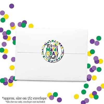AmandaCreation It's Mardi Gras Y'all Envelope Seals 40pc. Image 1
