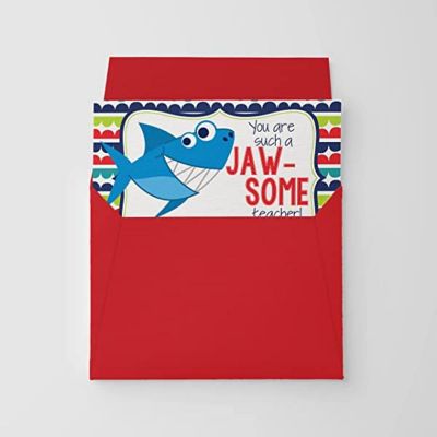 AmandaCreation Jawsome Valentine Teacher Appreciation Card 2pc. Image 2