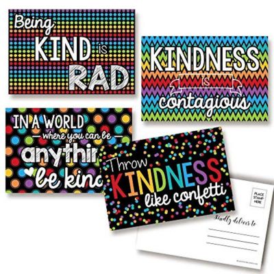 AmandaCreation Kindness Black Backgrounds Postcards 20pcs. Image 1