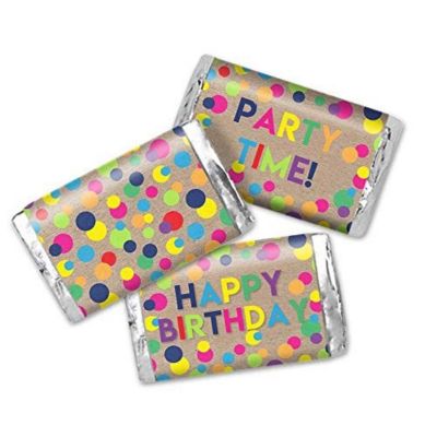 AmandaCreation Kraft Polka Dot Mini Candybar Wrappers 45pc. Image 1