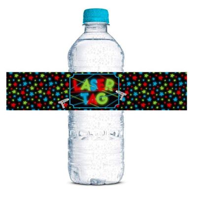AmandaCreation Laser Tag Water Bottle Labels 20pc. Image 1