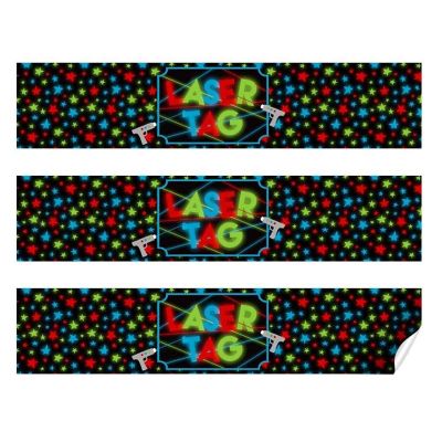 AmandaCreation Laser Tag Water Bottle Labels 20pc. Image 1