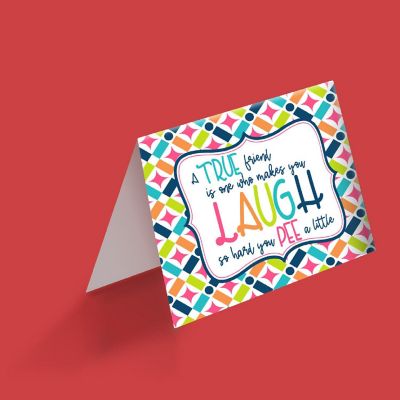AmandaCreation Laugh Til You Pee Greeting Card 2pc. Image 1