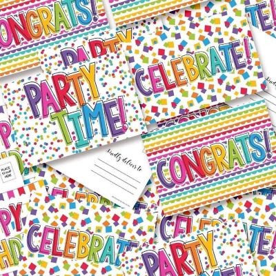 AmandaCreation Let's Celebrate Party Postcards 20pc. Image 1