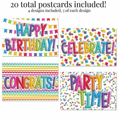 AmandaCreation Let's Celebrate Party Postcards 20pc. Image 2